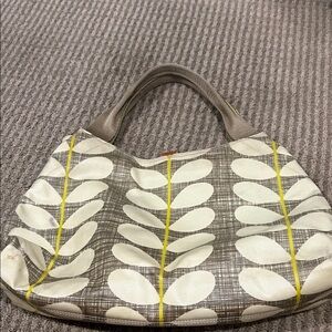 Orla Kiely Brown and White Leaf Shoulder Bag